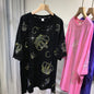 T-shirt à manches courtes pour femmes, haut européen surdimensionné, nouvelle mode, ample, strass, couronne de diamant, fer, diamant, été
