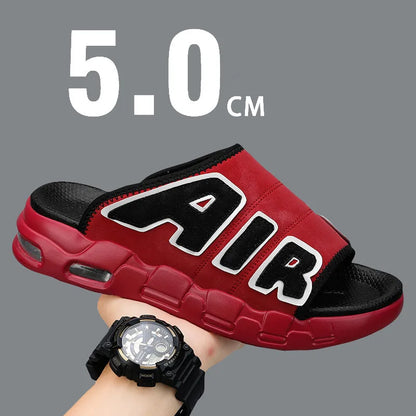 Été nouveaux hommes PU Air pantoufles à la mode grande taille Style coréen décontracté à la mode polyvalent vêtements d'extérieur sandales