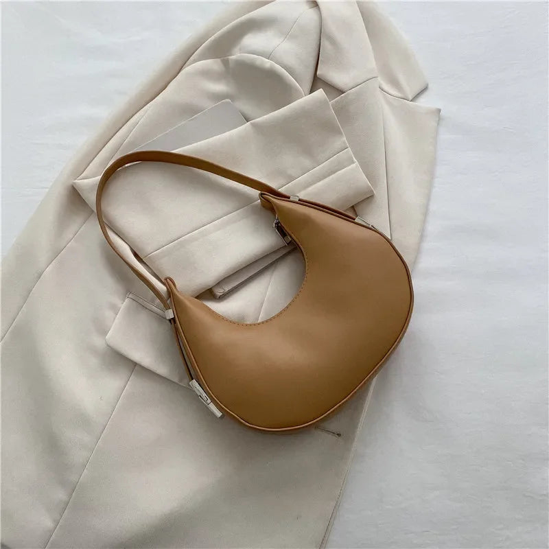 BS - Sac à bandoulière Hobo en cuir PU pour femmes, Design de luxe, petite pochette, sac à main sous les bras, fourre-tout de voyage