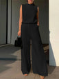 Élégant Chic femmes 2 pièces ensembles ZANZEA femme 2025 mode 2 pièces tenues costumes sans manches Blouses et pantalons à jambes larges ensembles