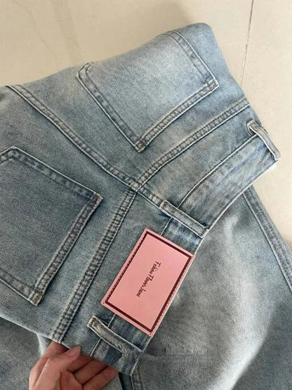 Jean Baggy à jambes larges pour femmes, Vintage Y2K Punk, taille basse, pantalon en Denim ample, Streetwear, mode Trashy, Long pantalon patineur