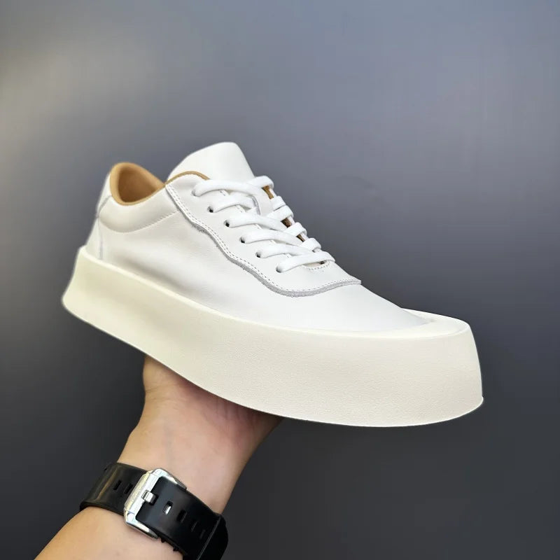 DOYUTIG-Chaussures de planche en cuir véritable pour hommes, baskets à semelle optique coordonnante, chaussures décontractées, rétro vintage, printemps et automne, SGHousex, nouveau