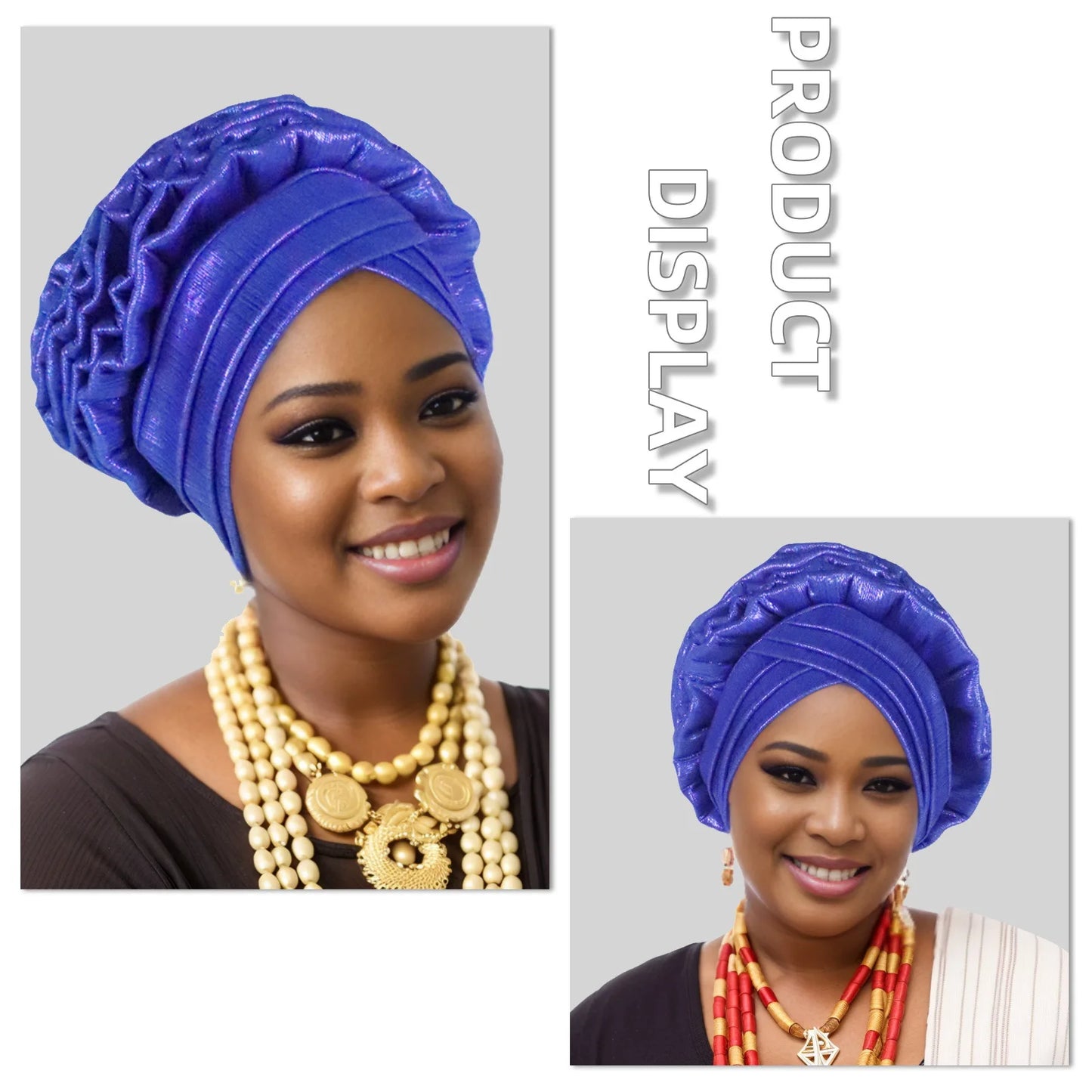 Turban Africain à Volants et artificiel astiques pour Femme, Couvre-chef de Mariage, Cravate de Sauna, Équipement de ix, Chapeau, Nigeria