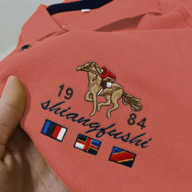 Polo brodé pour homme, haut respirant et confortable, mode décontractée