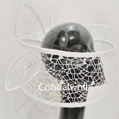 Fascinateur de mariage blanc pour femme, voile pour mariée, pièce de sauna de mariage, pince à cheveux pour femme, derby, fête, thé, Gatineau, casquette inery