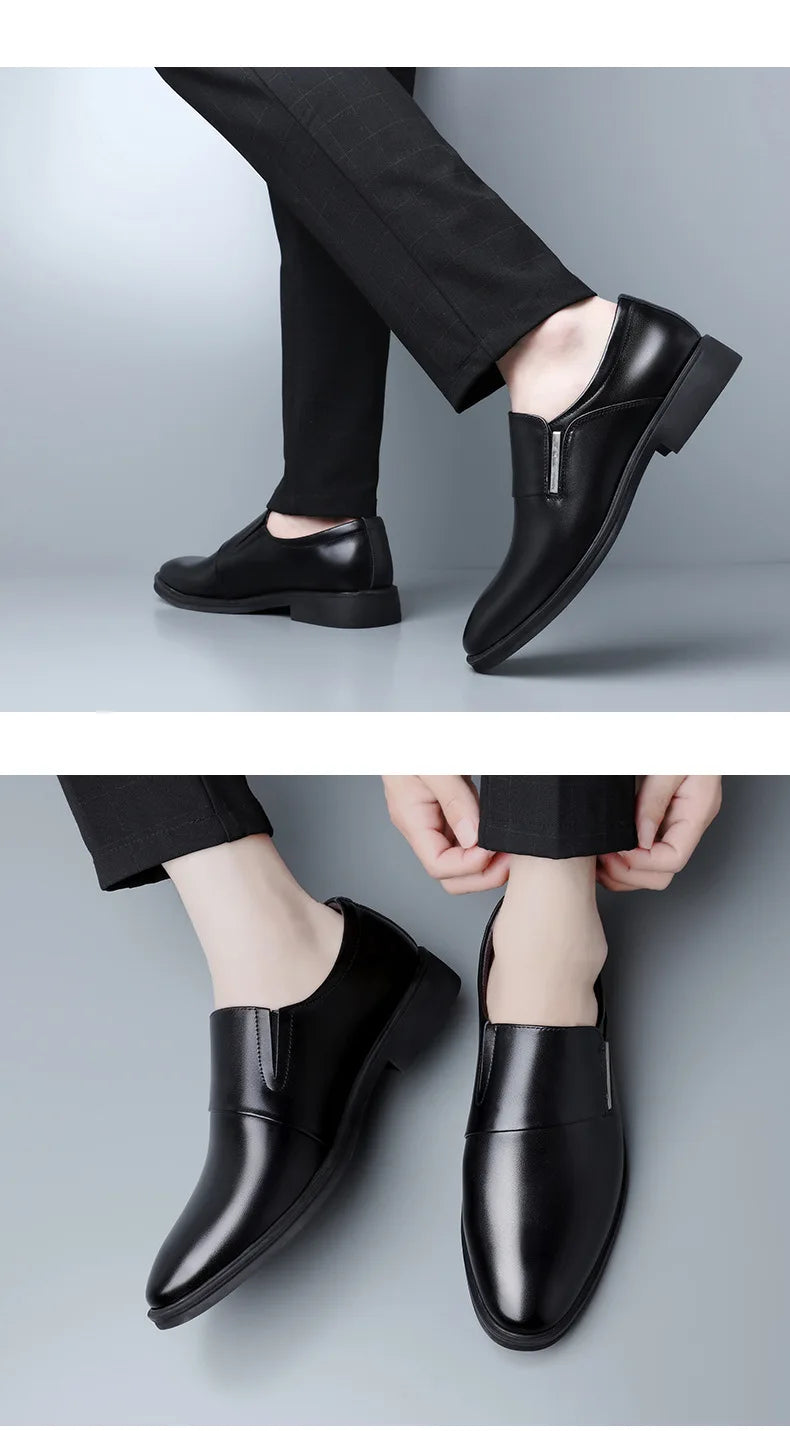 Nouveauté mode britannique hommes blanc noir sans lacet robe affaires chaussures décontractées mocassins mâle robe de mariée chaussures de retour