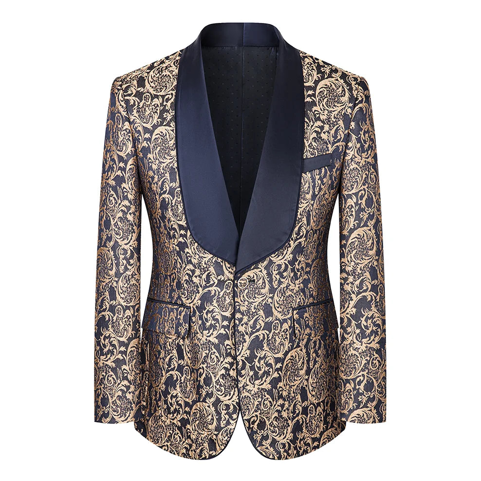 Costume vert 3 pièces pour hommes, veste de robe de soirée de mariage avec gilet et pantalon, ensembles Slim à la mode pour hommes, tissu Jacquard Beige, noir, bleu