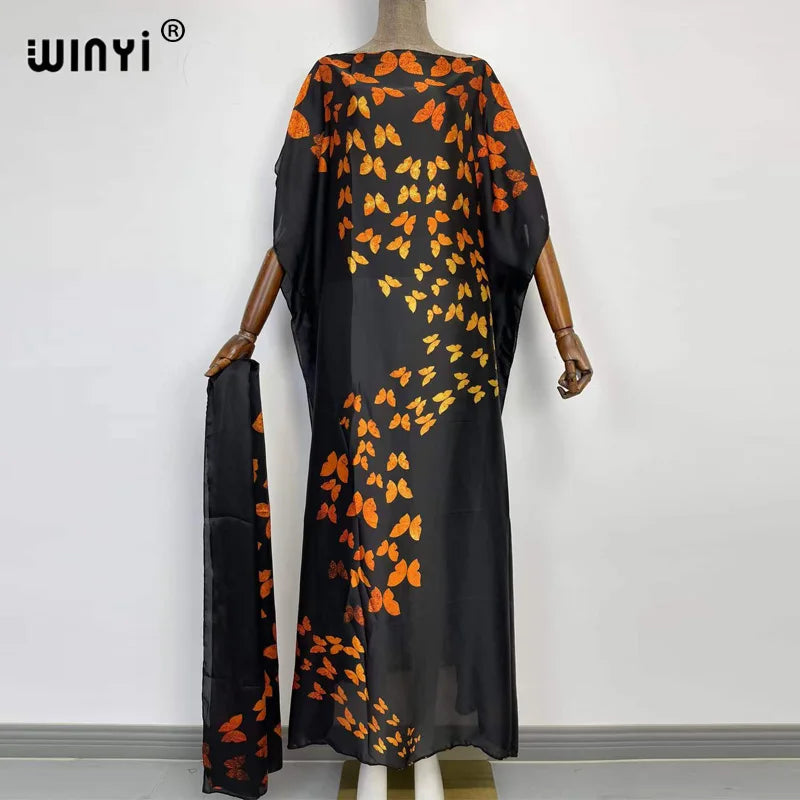 WINYI-Robe de Soirée Élégante et Surdimensionnée pour Femme, Caftan à Imprimé Africain, Nouvelle Mode 2022