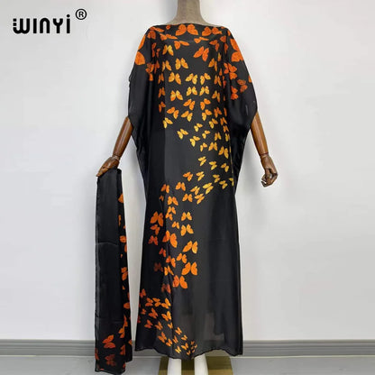 WINYI-Robe de Soirée Élégante et Surdimensionnée pour Femme, Caftan à Imprimé Africain, Nouvelle Mode 2022