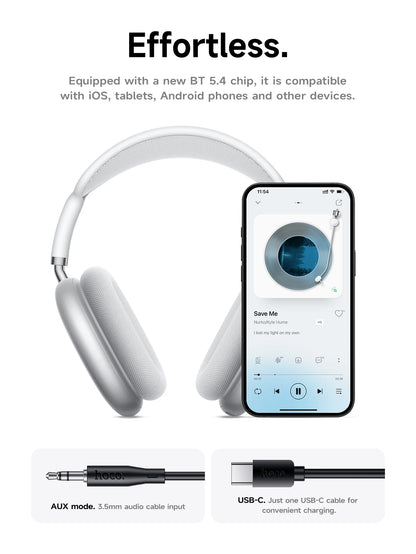 HOCO W65 Plus ANC réduction du bruit Bluetooth casque sur l'oreille sans fil grand écouteur Hifi sons Sport casques avec bouton