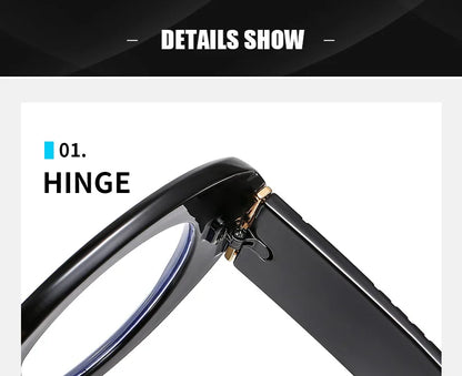 Lunettes anti-lumière bleue à rayures jaunes rétro pour femmes, lunettes transparentes, grande monture ronde, marque de luxe, 2025