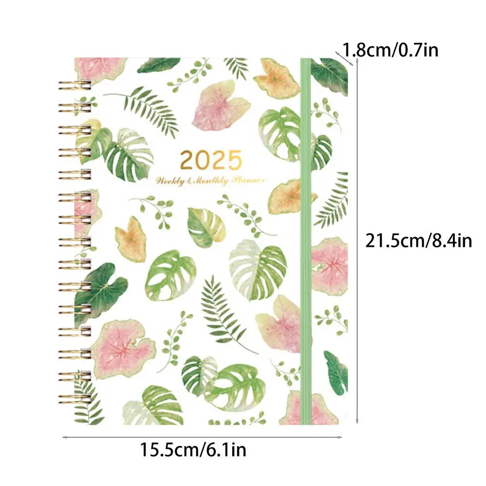 Cahier de licence multifonctionnel pour hommes et femmes, belle licence 03/licence, hebdomadaire, mensuel, couverture de plante, à faire, 2025