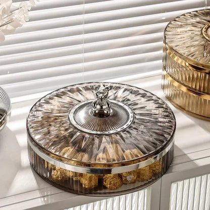 Boîte à snacks transparente multicouche, anti-poussière, acrylique, fruits secs, boîte de rangement pour bonbons et noix, salon moderne, conteneur solaire