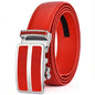 Hommes couleur rouge 3.5 cm largeur bracelet en cuir de vache haute qualité boucle automatique ceintures pour hommes marque de luxe concepteur ceintures homme B995