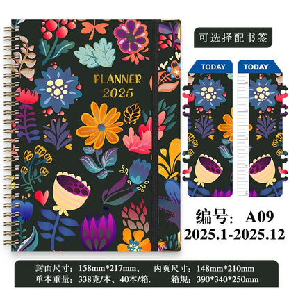 Planificateur 2025 Calendrier hebdomadaire et mensuel 2025 de janvier à décembre A5 (6,2" x 8,5") Plan de travail accaden de 12 mois Etiquettesmic