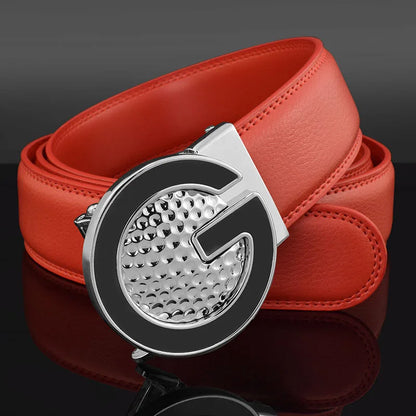 Ceinture de Golf blanche pour hommes, Texture cuir, coiffeur, boucle automatique, Simple, haute qualité, décontractée, pantalon pour jeunes
