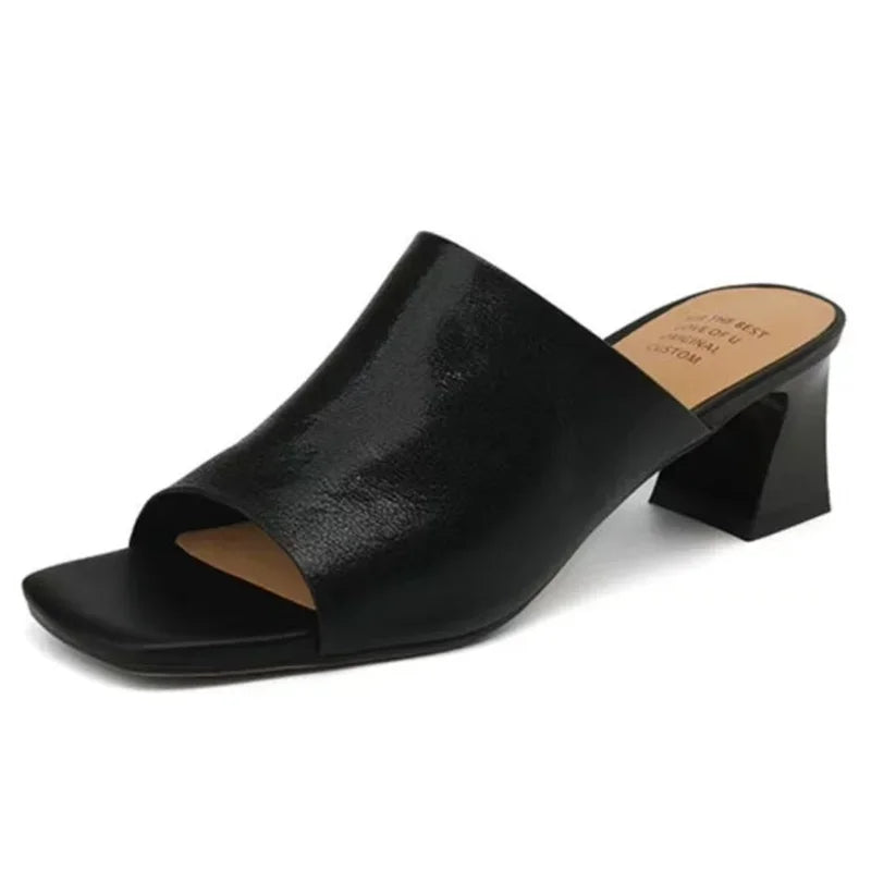 Talons hauts femmes pantoufles robe d'été chaussures de mode élégant gros pompes confortables marche femme sandales 2025 tendance Zapatillas Mujer