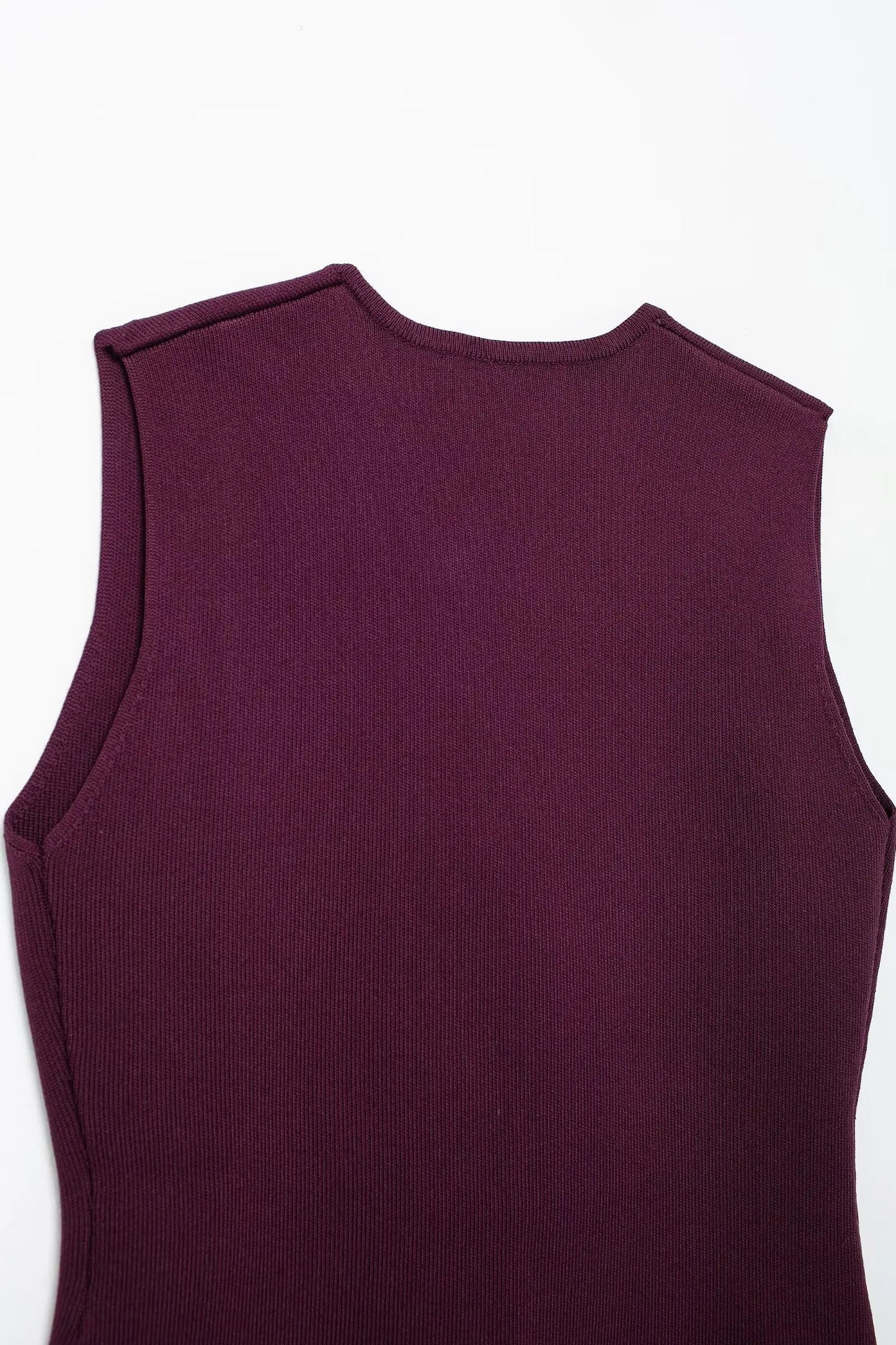 TRAFZA 2025 femmes jupe ensemble vin rouge tricoté col en v sans manches mince gilet + solide taille haute fermeture éclair Patchwork jupe longue rue