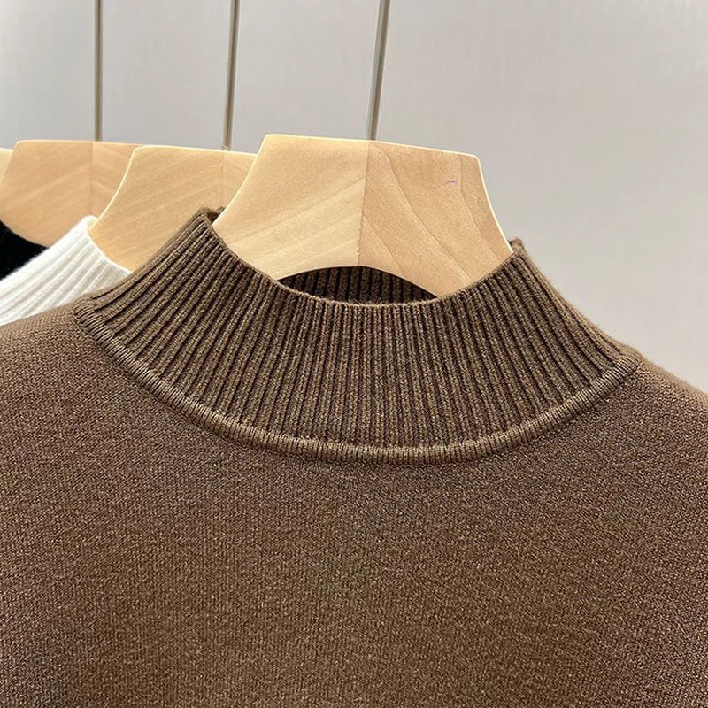 Pull en velours à manches longues pour femmes, pull optique, pull basique, vêtements décontractés, automne et hiver, nouvelle mode