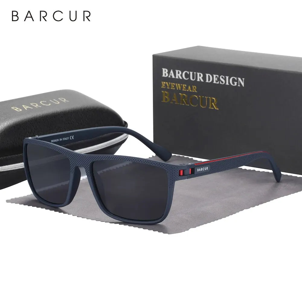 BARCUR Design-Lunettes de soleil polarisées TR90 pour homme et femme, accessoire de sport léger, protection UVAB