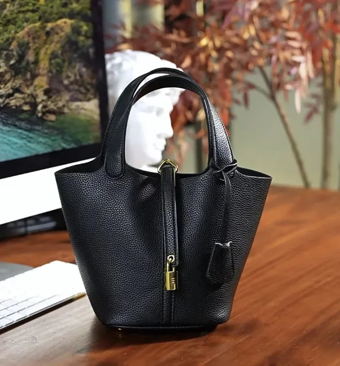 Nouveau 2025 sac seau en cuir pour femmes panier de légumes sac à main maman sac de mariage sac à bandoulière en polyuréthane souple avec poche Mobile