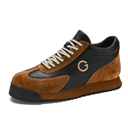 Printemps automne chaussures hommes augmenté mode cuir chaussures décontractées conseil chaussures de haute qualité en plein air grosses baskets Style britannique