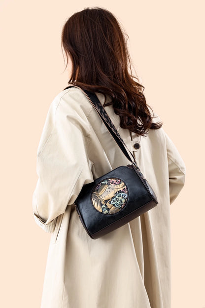 sac de luxe femme sacs bandoulière à imprimé animal sacs carré MOODS-Sacs à bandoulière de style vintage pour femmes, éléphant en relief, mini sac messager carré initié, sacs à main de créateur de luxe, 2024