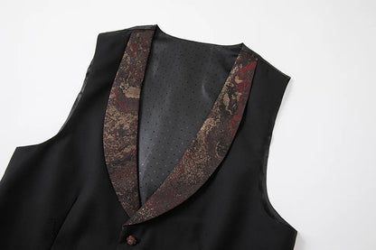 Costume vert 3 pièces pour hommes, veste de robe de soirée de mariage avec gilet et pantalon, ensembles Slim à la mode pour hommes, tissu Jacquard Beige, noir, bleu