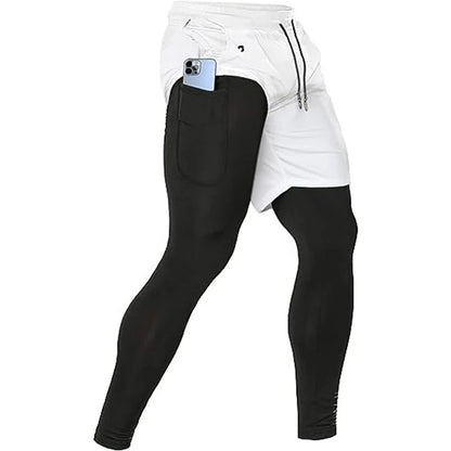 Pantalons de Sport pour hommes 2 en 1, survêtements d'athlétisme, vêtements d'entraînement, de Jogging, de gymnastique, de Fitness, de course