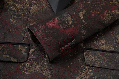 Costume vert 3 pièces pour hommes, veste de robe de soirée de mariage avec gilet et pantalon, ensembles Slim à la mode pour hommes, tissu Jacquard Beige, noir, bleu