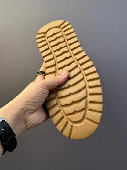 Mocassins en cuir de vachette à plateforme vintage pour hommes, chaussures en cuir véritable, respirant, évider, décontracté, conduite, affaires, été