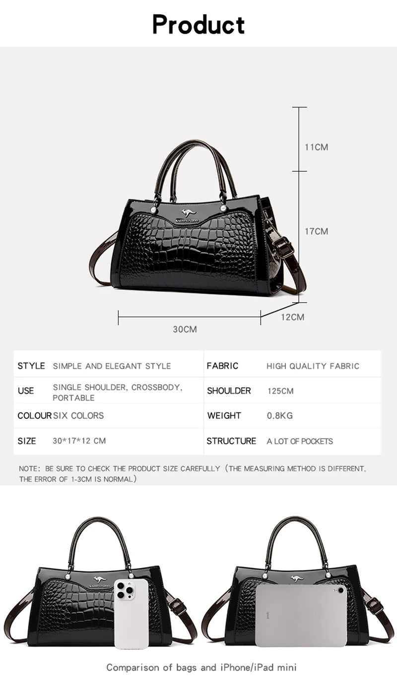 Sacs à main en cuir verni pour femmes, sacs à bandoulière pour dames, sacs à main de créateurs de luxe, petit sac fourre-tout décontracté, initié par la marque, nouveau