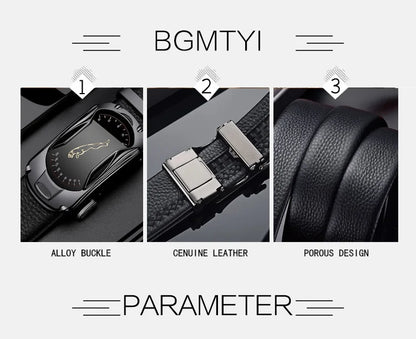 Ceinture de construction automatique pour hommes, travail d'affaires, décontracté, luxe, designer, marque célèbre, mâle pour jeans, bracelet en cuir PU, ZD2203