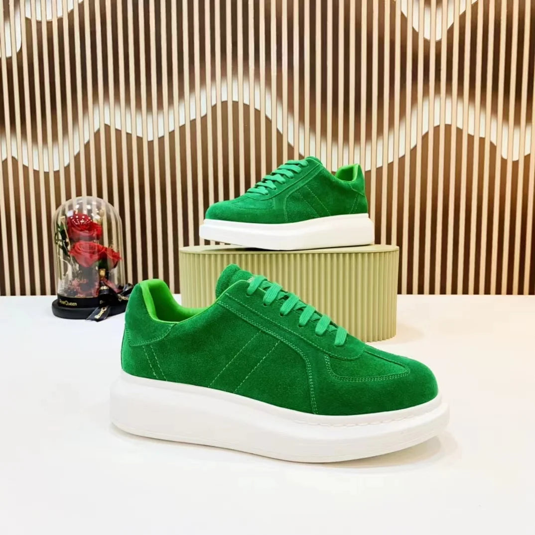 Baskets décontractées en cuir fabriquées à la main pour hommes, baskets à plateforme, mocassins plats originaux unisexes, chaussures pour hommes