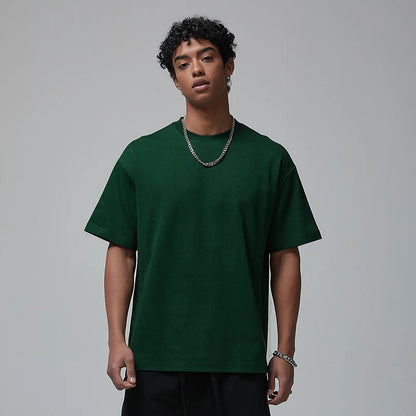 100 T shirt en coton lourd pour hommes et femmes, Tops à manches courtes, Tee shirts solides et surdimensionnés, vêtements de qualité 6.8oz 230gsm