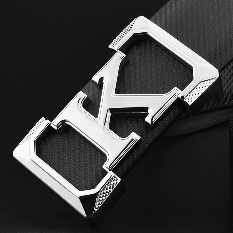 Haute qualité blanc ceinture garçon créateur de mode décontracté Coskin cuir métal boucle ceinture K lettre hommes ceinture