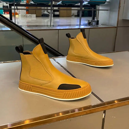 Bottes de neige décontractées en peluche pour hommes, chaussures de planche à plateforme, dessus en cuir microcarence, mode d'hiver, haut de gamme, recommande une augmentation de la hauteur, NuSO k