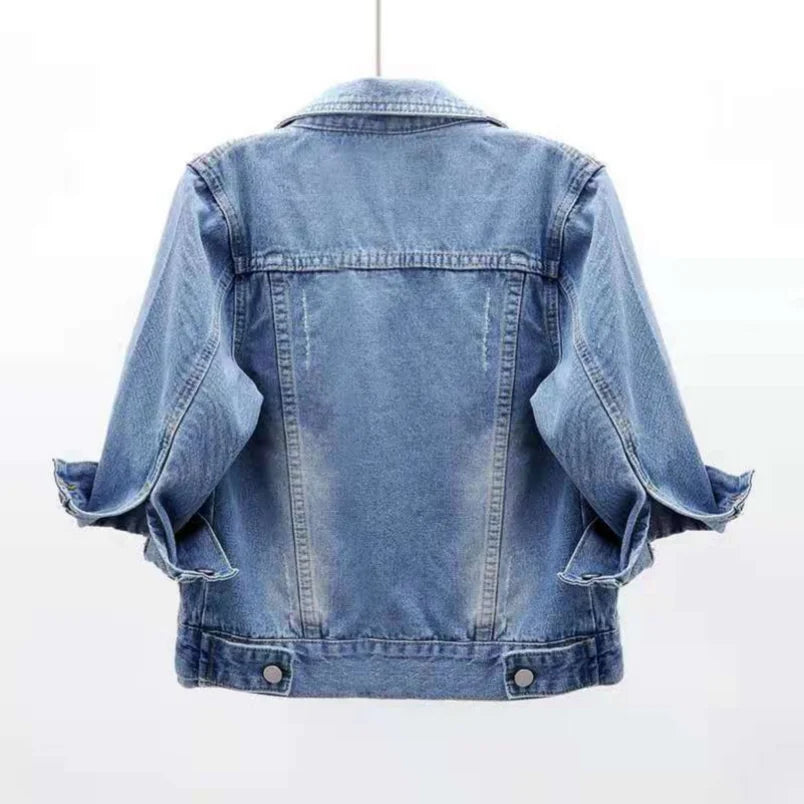 Femmes Denim veste printemps automne manteau court rose Jean vestes décontracté hauts violet jaune violet bleu hauts amples dame vêtements d'extérieur