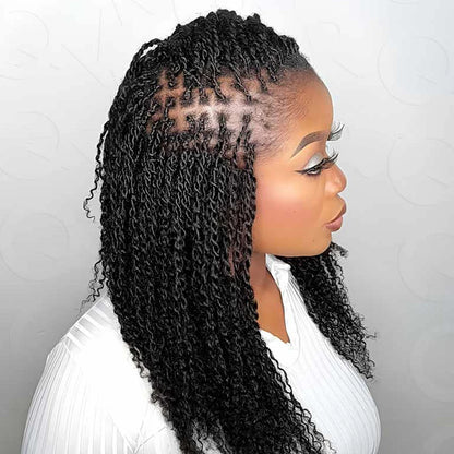 Extensions de cheveux humains afro crépus élégants en vrac noir naturel/marron/gris-léger pour tresser, coiffer et usage quotidien