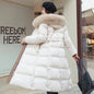 Veste longue rembourrée en coton pour femme, au-dessus du genou, marée vers le bas, hiver, nouveau
