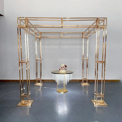 Rideau de perles de cristal, Table à gâteau, décoration de mariage, Table en métal avec éclairage, Table à gâteau en cristal de mariage