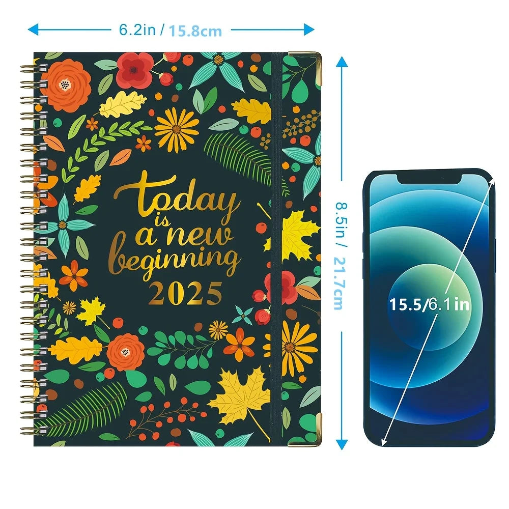 Planificateur 2025 Calendrier hebdomadaire et mensuel 2025 de janvier à décembre A5 (6,2" x 8,5") Plan de travail accaden de 12 mois Etiquettesmic