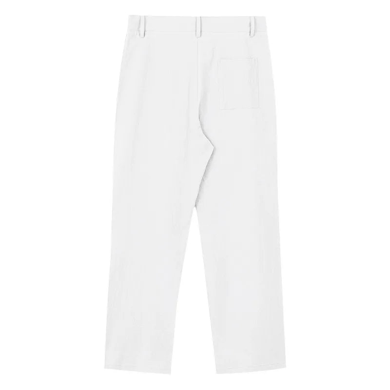 BERAKAH SUPRÊME – pantalon de costume décontracté en lin pour hommes, couleur unie, nouvelle mode, pantalon de plage à jambes larges, européen et américain