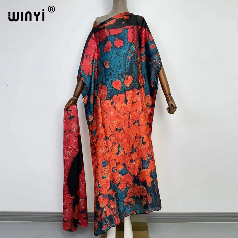 WINYI-Robe de Soirée Élégante et Surdimensionnée pour Femme, Caftan à Imprimé Africain, Nouvelle Mode 2022