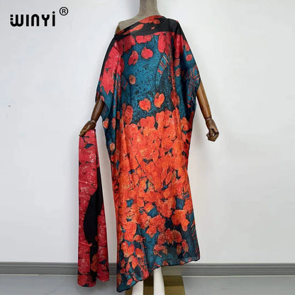 WINYI-Robe de Soirée Élégante et Surdimensionnée pour Femme, Caftan à Imprimé Africain, Nouvelle Mode 2022