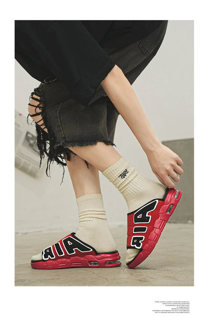 Nouveaux hommes d'été pantoufles homme coussin d'air pantoufles de créateur tongs pour hommes doux antidérapant pantoufles de sport pour hommes Chanclas Hombre