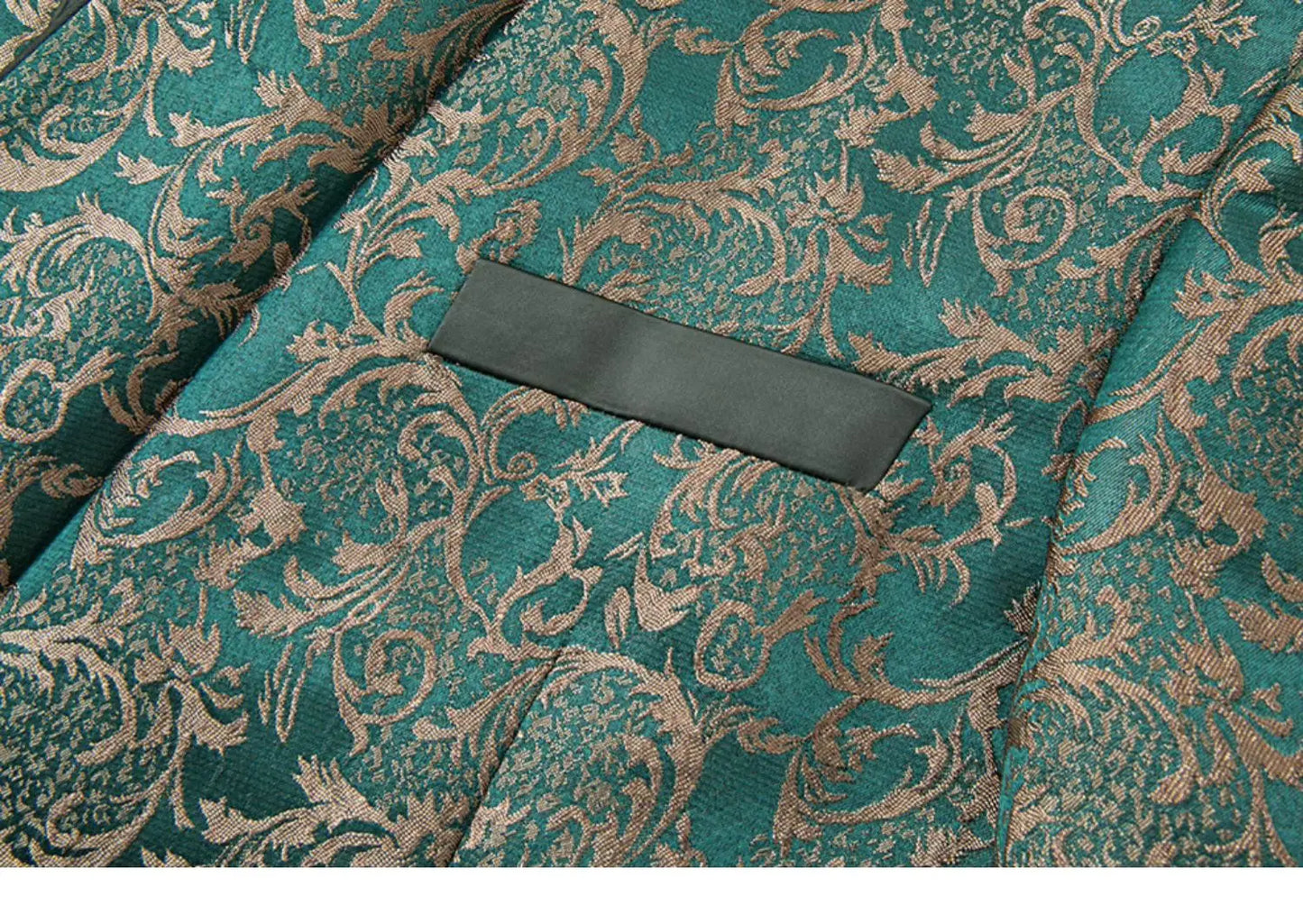 Costume vert 3 pièces pour hommes, veste de robe de soirée de mariage avec gilet et pantalon, ensembles Slim à la mode pour hommes, tissu Jacquard Beige, noir, bleu