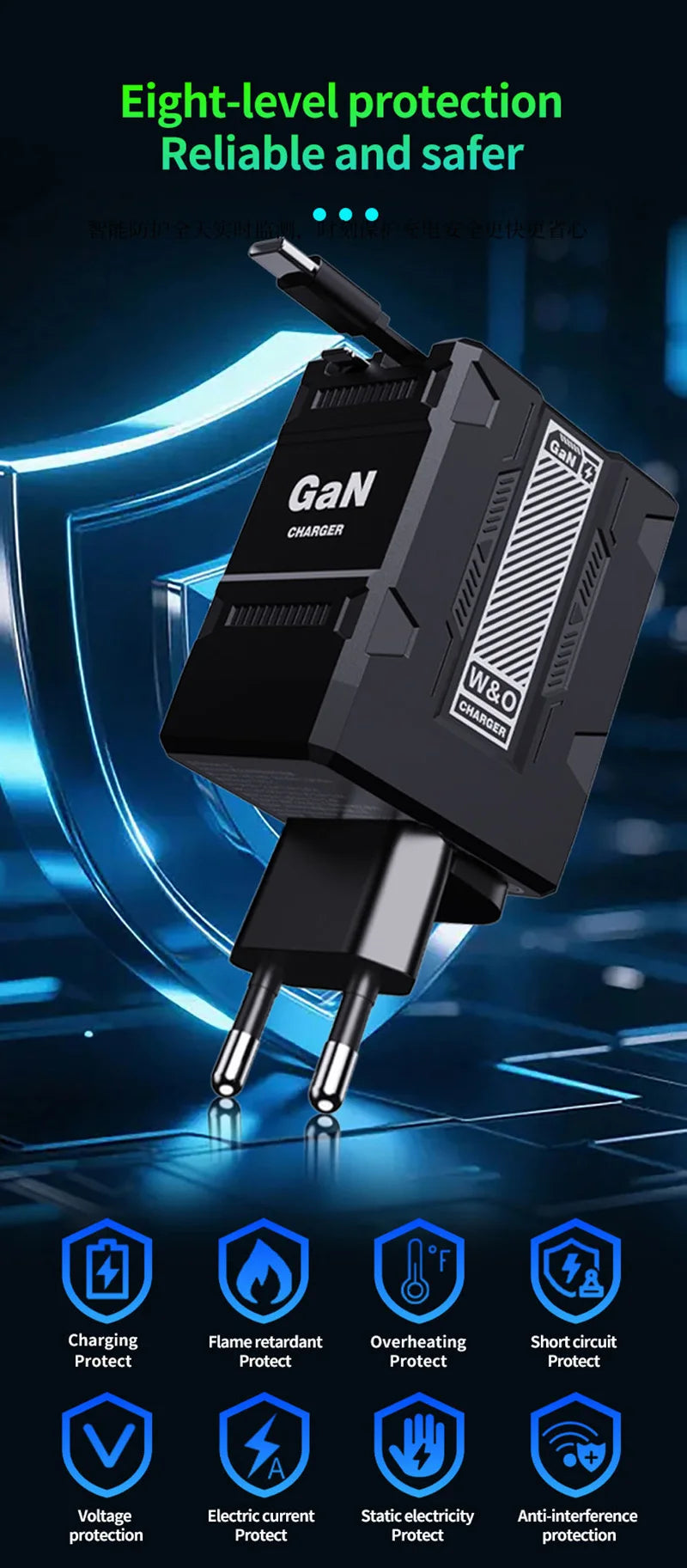 Xiaomi GAN 20W chargeur Ultra rapide Type C éclairage PD 3.0 charge de téléphone portable prise US/EU/UK pour iPhone Samsung Huawei Xiaomi