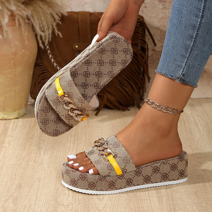 Femmes plate-forme pantoufles concepteur sandales plates en plein air pantoufles florales dames 2025 nouveau été femmes chaussures plage diapositives femmes