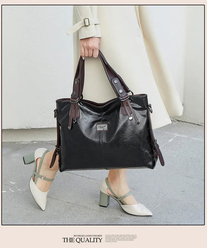 Sac fourre-tout décontracté pour femmes, sacs à main en cuir souple, sacs à bandoulière Vintage de grande capacité, nouvelle mode 2023